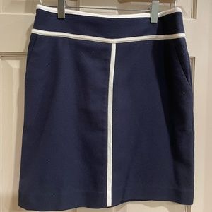 Ann Taylor Navy and White Retro Pencil Skirt